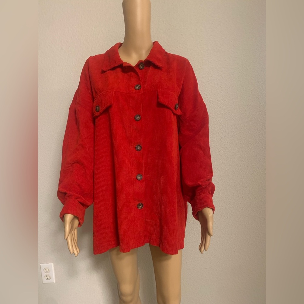 Red Corduroy Overshirt or Jacket, XXL
